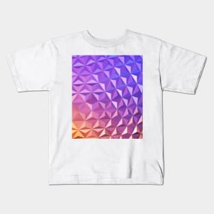Low Poly Spaceship Earth (Sunset) Kids T-Shirt